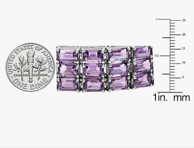 Emerald Gemstone Ladies Tennis Bracelet, Sterling Silver