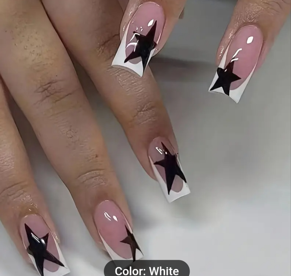 24 pcs acrylic Cocomoney nails with glue and nail accessories