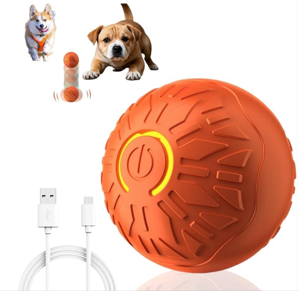 Active Rolling Ball Dogs and Cats, Squeaky, USB Rechargeable