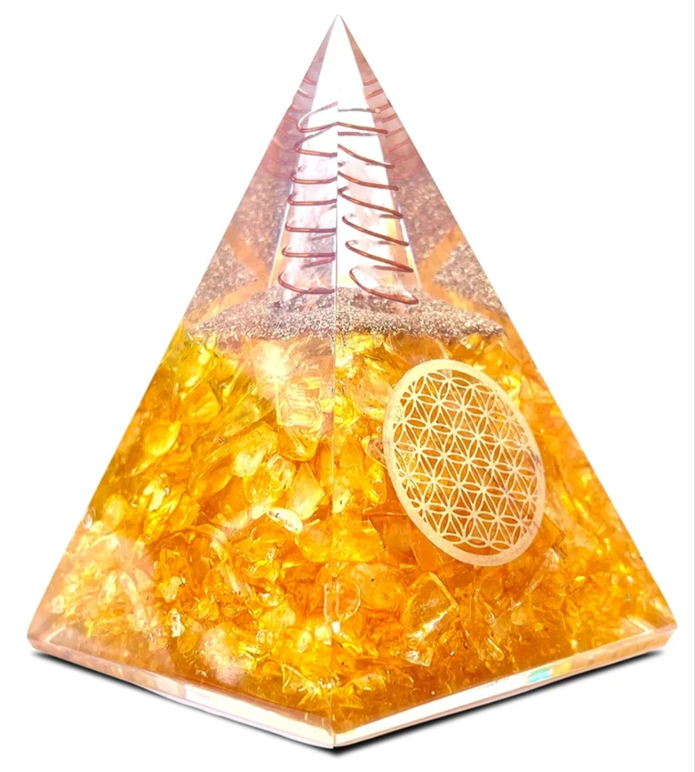 Orgone Pyramid of Success, Rose Quartz Pink Orgonite Pyramid is Healing Crystals for Peace, Calm & Love and Orgonite Pyramid helps in Healing Material 1 piece