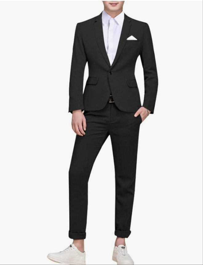 Men's Suit Single-Breasted One Button Center Vent 2 Pieces Slim Fit Formal Suits