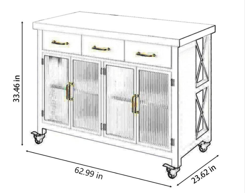 Marble metal base removable kitchen island