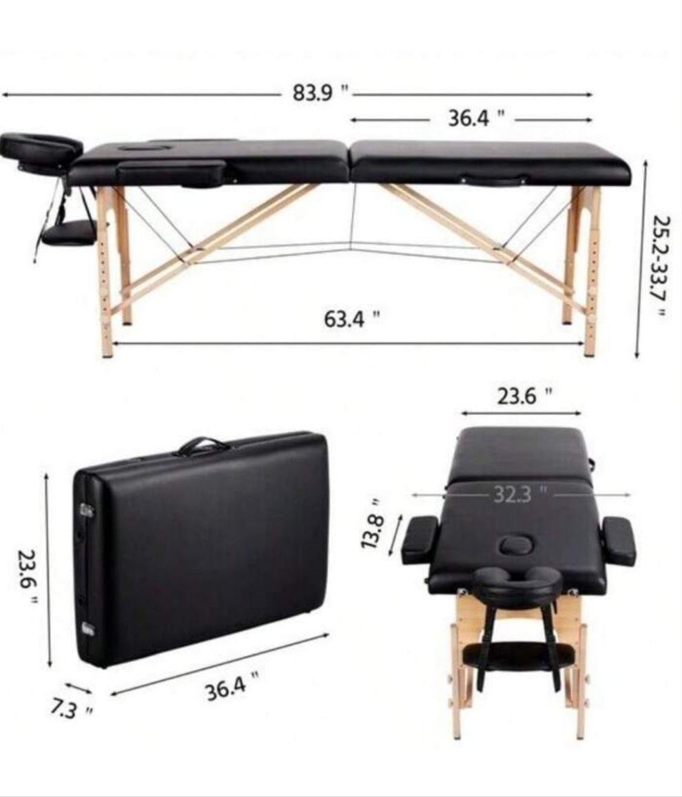 Massage Bed 2 Fold Massage Table Portable Spa Table Salon Bed Beauty Bed
