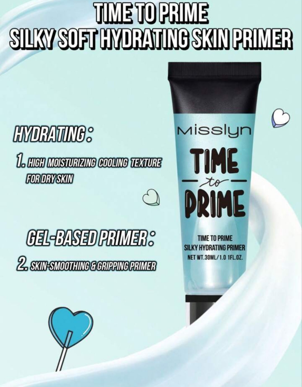 2 Pcs Perfect Match Primer & Setting Spray, Time To Prime Silky Hydrating Primer & Fixing Spray Set, Gel-Based Primer & Matte Finish Setting Spray, High Moisturizing Cool Texture For Dry Skin, Long Lasting, Lightweight, Refreshes, Hydrates