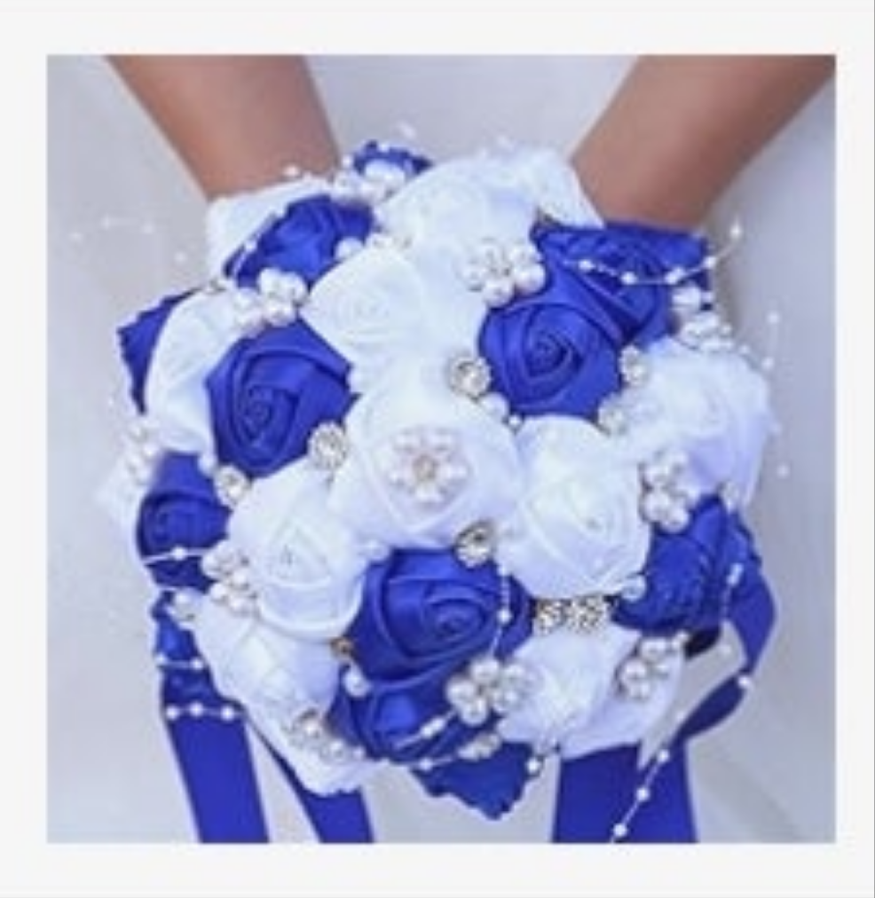 Handmade Rhinestone Bridal Bouquet,Crystal Wedding Round Tossing Bouquet,Artificial Flower Bunch for Bride Bridesmaid