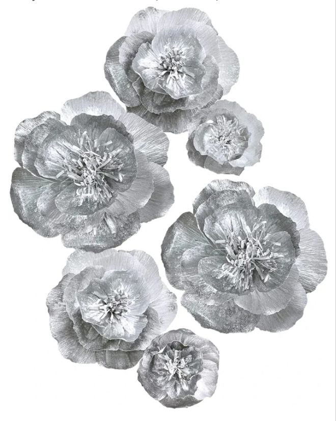Home Decor 3D Flower for Wedding Backdrop Nursery Wall Flower Decor(Yellow Set 6)