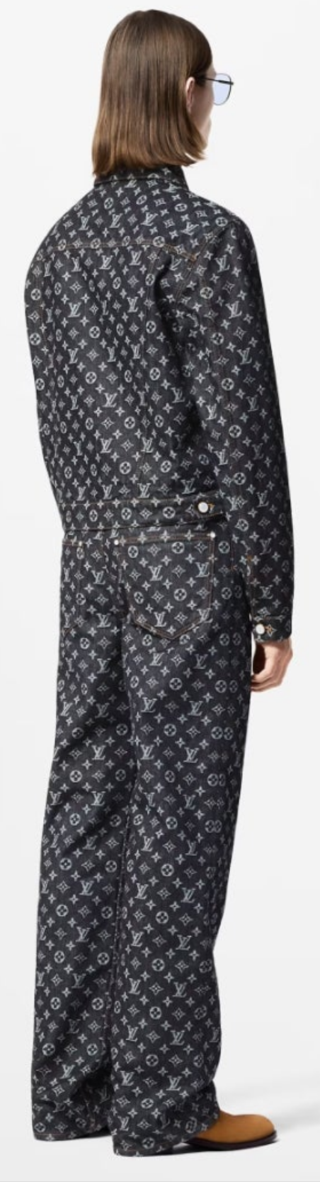 Louis Vuitton Monogram Jacquard Denim and Jacket Monogram Jacquard Denim Skate Pants 2 piece outfit