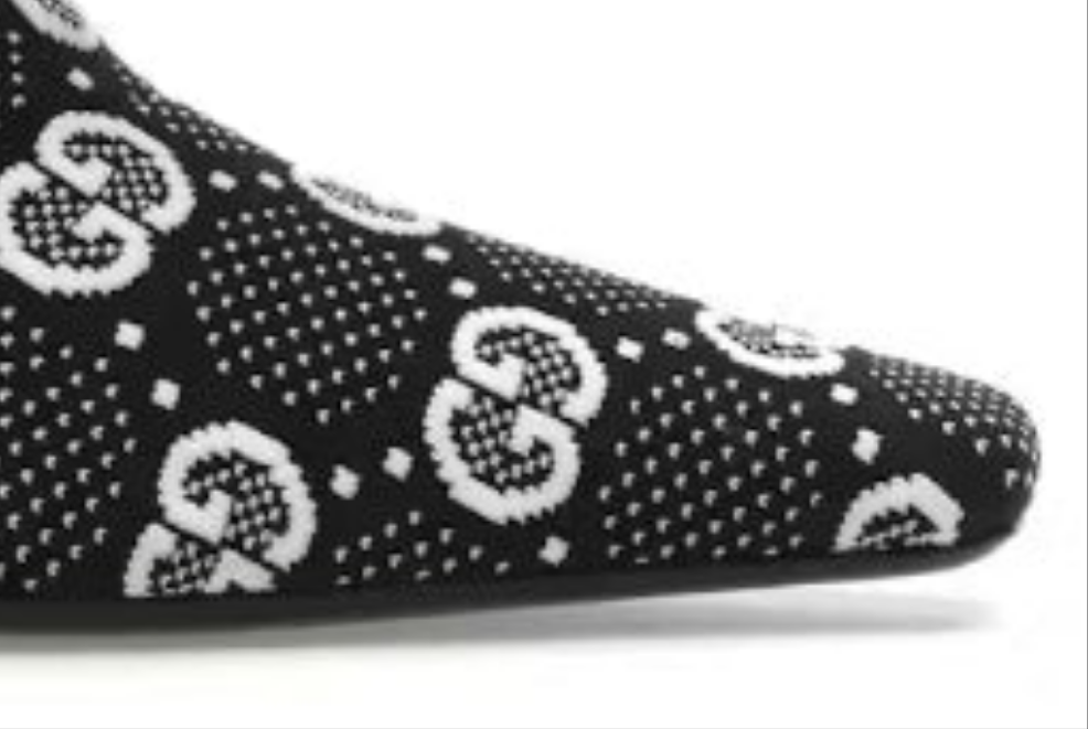 Gucci GG 75mm Ankle Boots Black/White fabric