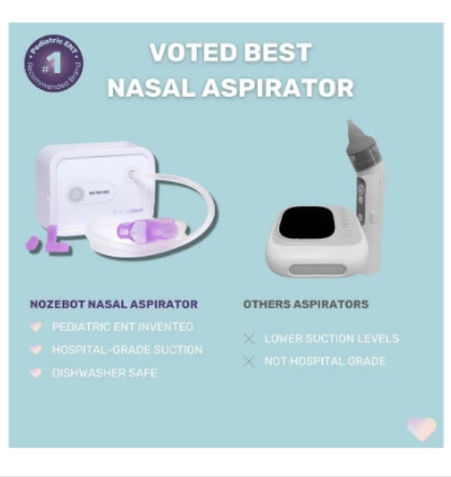 NozeBot | Electric Baby Nasal Aspirator | Hospital Grade Suction | Nose Sucker and Nasal Vacuum | Safe for Infants and Toddlers (Original - Severe Congestion USB-C)