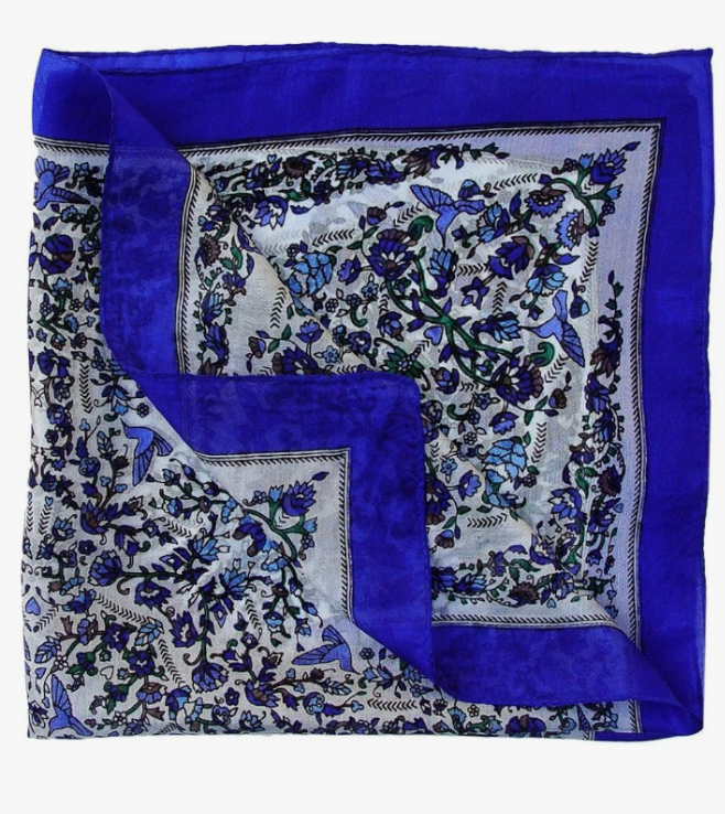 Paisley Silk Square Scarf, Bandana, Neckerchief 20in X 20 in