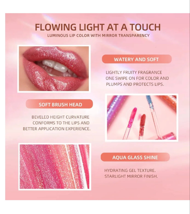 Lip Gloss, Shimmery Lip Glosses for Girls Teens & Women, | Syrupy gloss| Glossy Finish| Long-lasting| Moisturizing| Highlighting| Natural-beauty | Lip Glow Set