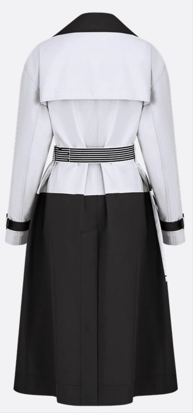 Dior Trench Coat Black and White Jacquard Technical Taffeta with Dior Graphique Motif