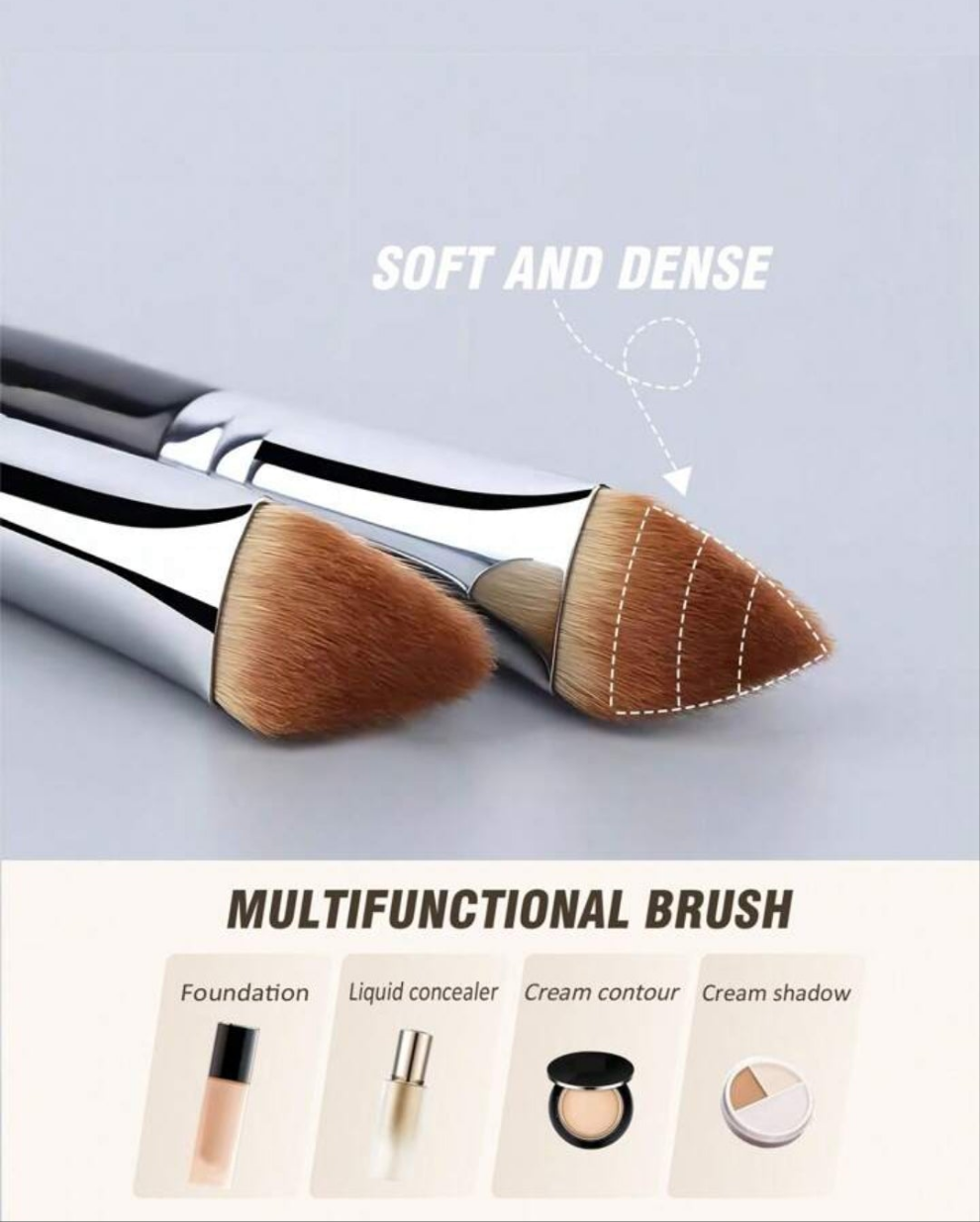 Angled Concealer Brush Under Eye, Small Concealer Blending Brush For Puffiness, Makeup Tool For Makeup Starters