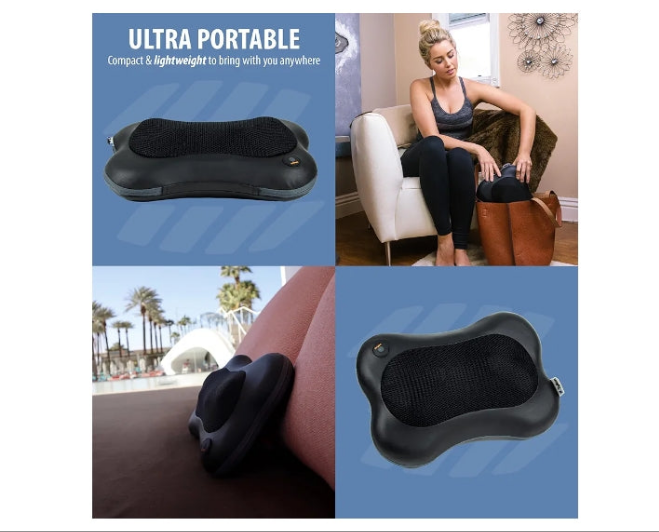 Back and Neck Massager with Heat - 3D Kneading Deep Tissue Electric Massage Pillow for Chair, Car, Muscle Pain Relief on Shoulders, Legs, Foot - Doctor Recommended -
