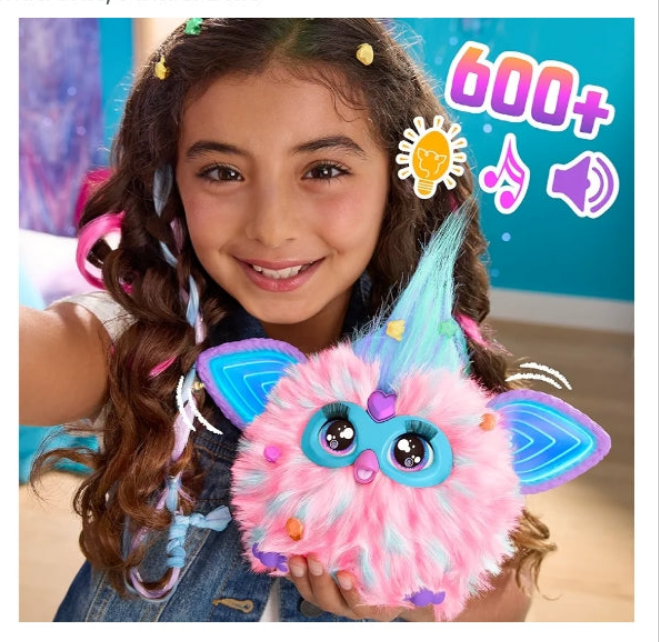Furby Cotton Candy, 15 Fashion Accessories, Interactive Plush Toys for 6 and up Girls & Boys & Up, Voice Activated Animatronic, Pink & Blue