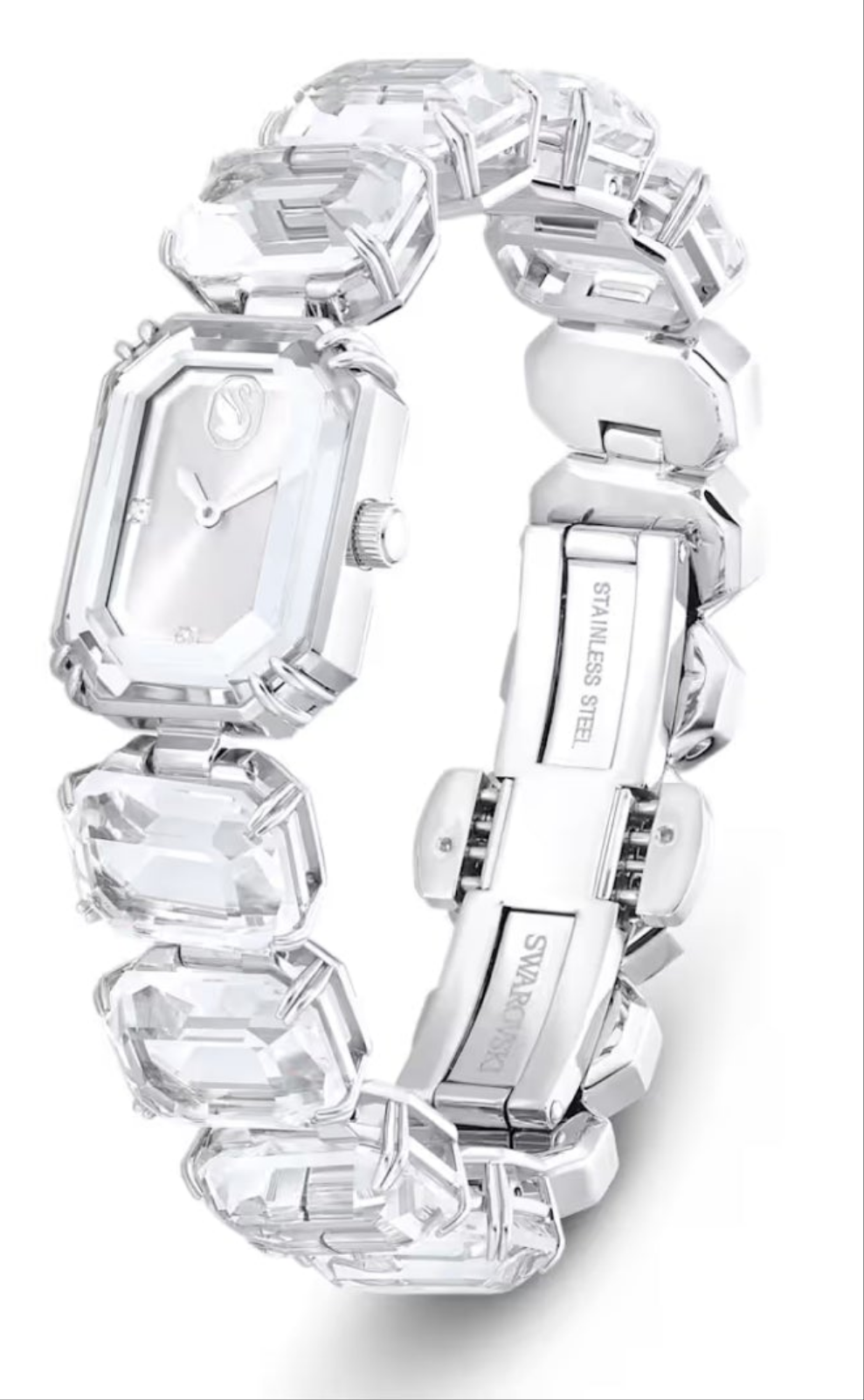 Swarovski Octagon cut bracelet, Blue, Stainless steel