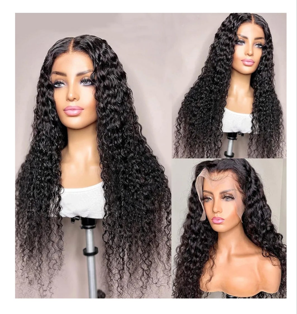 Water Wave 13x6 HD Transparent Lace Front Wigs Human Hair 180 Density Wet and Wavy Human Hair Wigs for Women Curly Lace Front Wig Human Hair Pre Plucked with Baby Hair Natural Color (18 Inch)