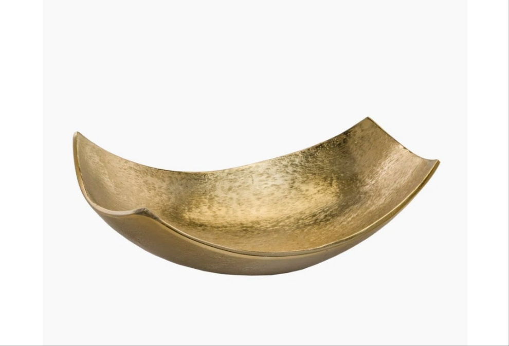 Aluminum Large Scoop Bowl in Gold or Silver 2 size options as well Abstract Decorative Room Decor Centerpiece Home Decor