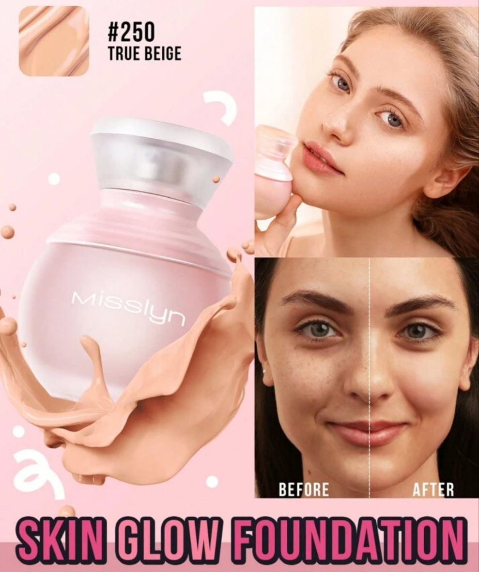Skin Glow Foundation, Long Lasting Breathable Matte Foundation-Fair Matte Sweatproof Foundation Oil Control Full Coverage Poreless Concealer Waterproof Flawless Non-Fading Weightless Liquid Foundation, Y2K Makeup Party Beach Travel Holiday Camping Outdoor
