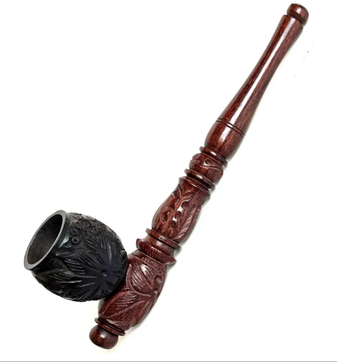 Handmade Artistic Carved Natural Herbal Antique Designer 6 Inch unique Pipe for Gifts