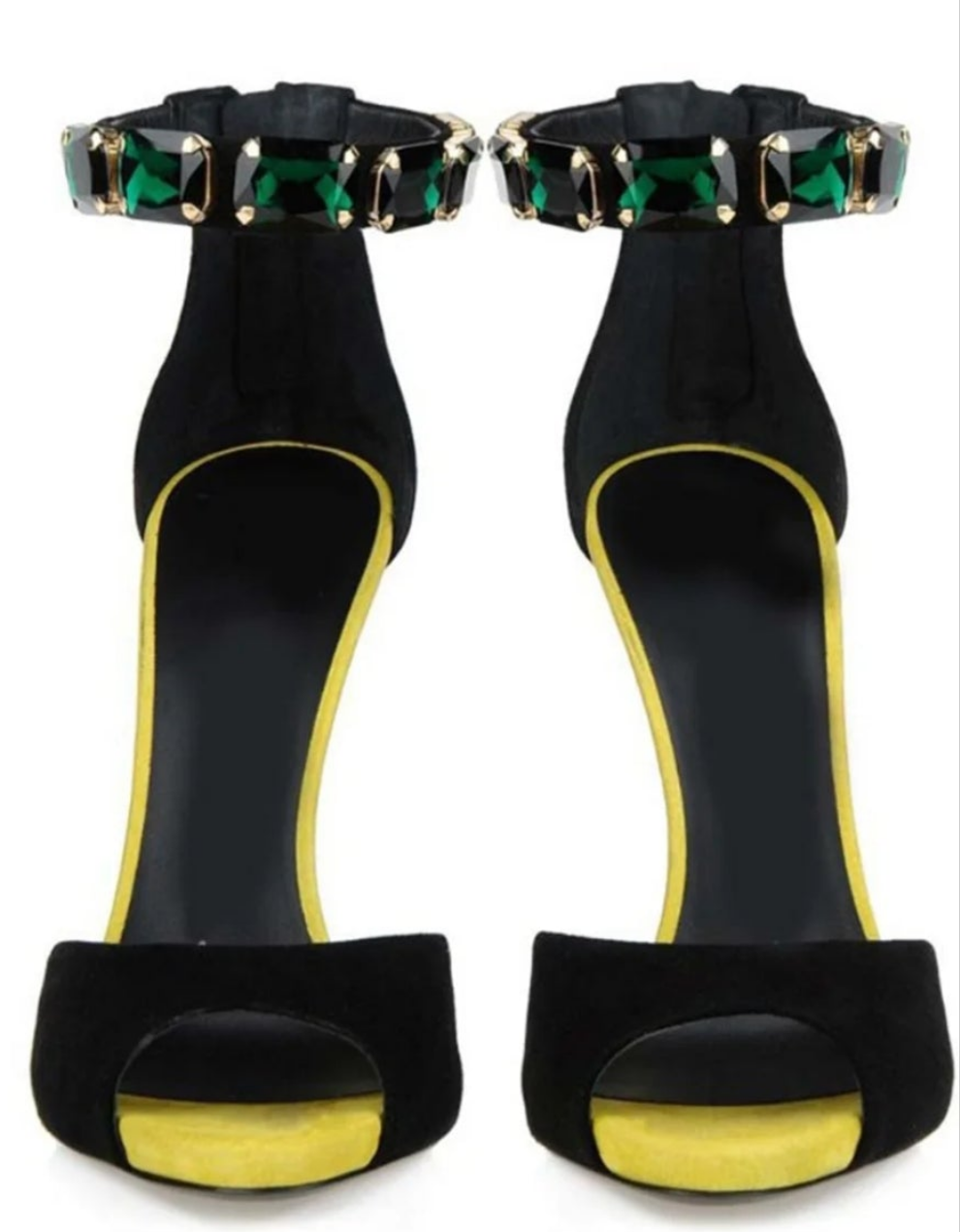 Rhinestone Fish Mouth Pumps-Black