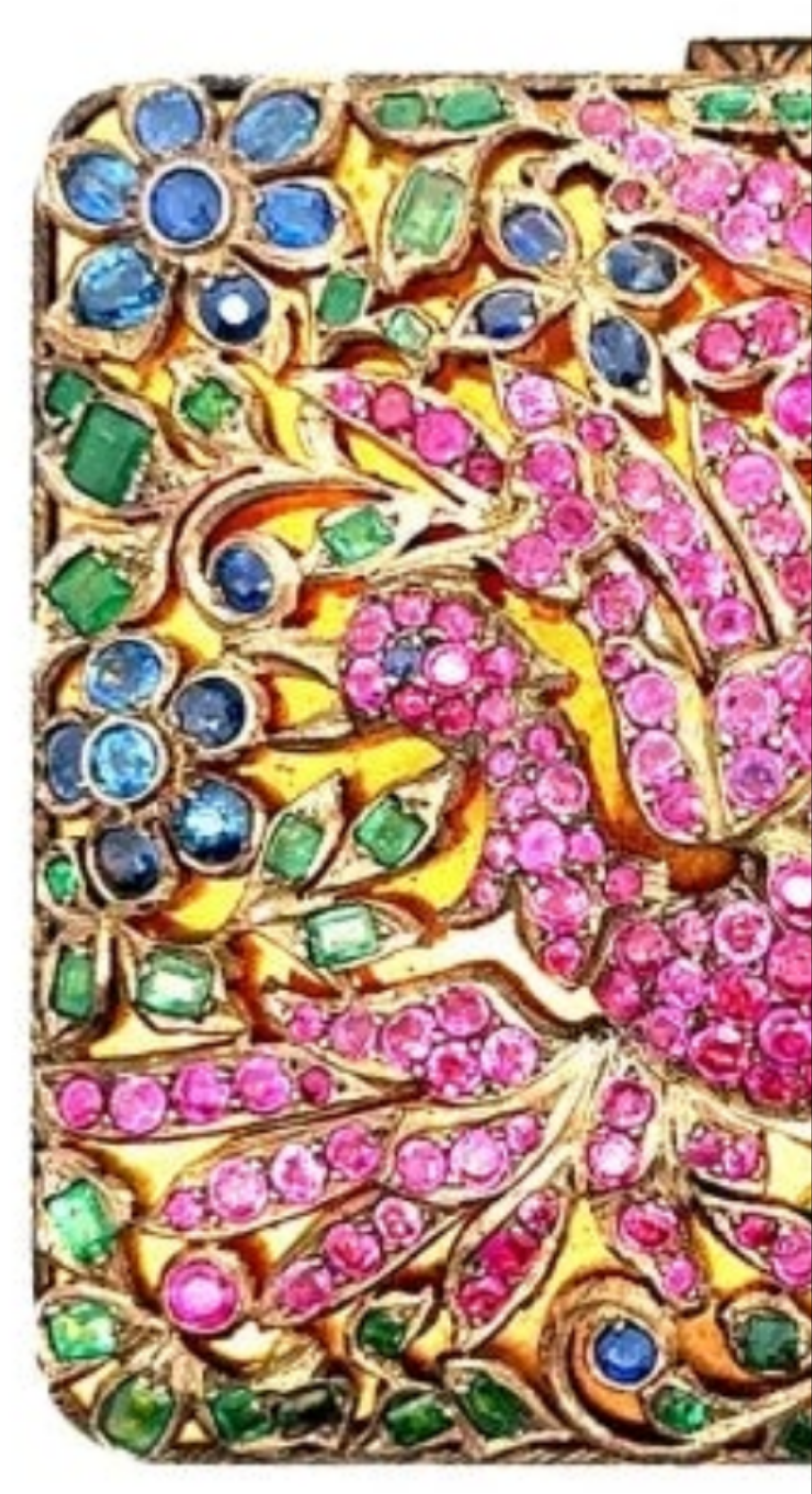 Victorian Ruby Sapphire Emerald Demantoid Silver Gold Plated Powder Lipstick SetEmerald,Garnet,Ruby,Sapphire gold plated silver