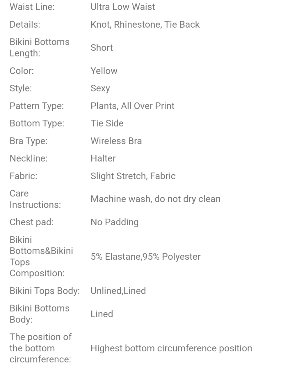 Sexy Halter Beaded Shell Print Top And Side Tie Thong Two-Piece Bikini Set, Cocomoney