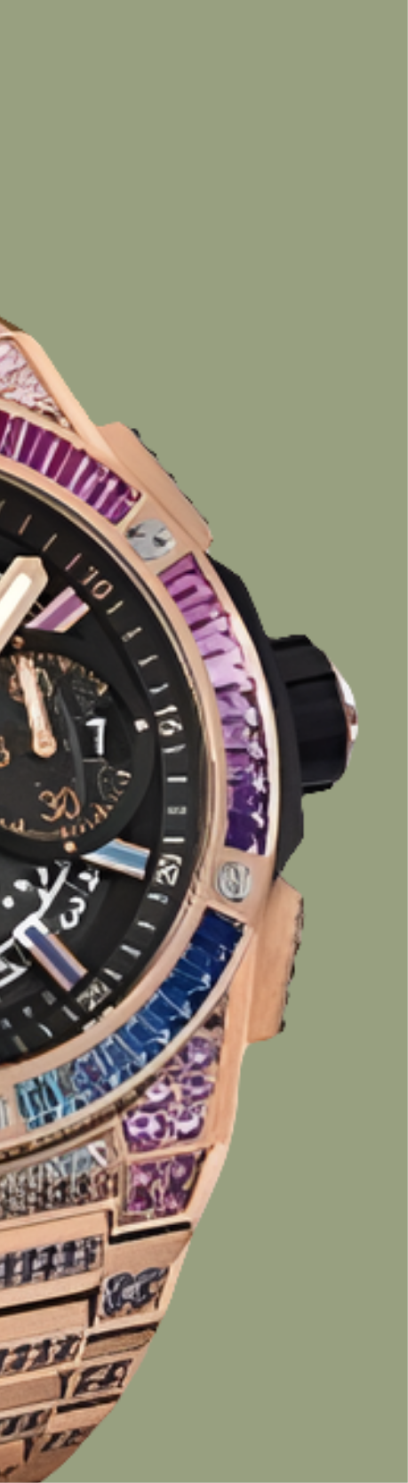 Hublot Big Bang Chronograph 18K King Gold & Colored Gemstones Man's Watch, 451.OX.1180.OX.3999