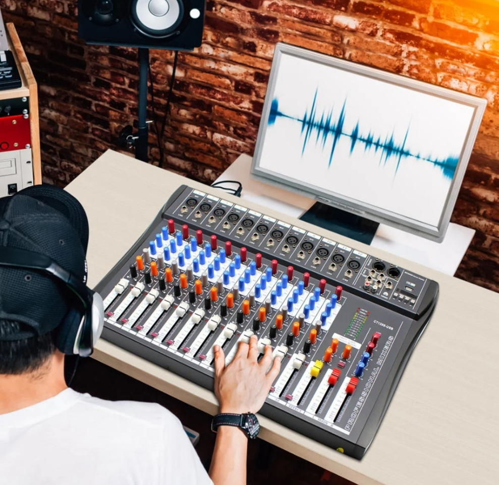 12 Channel Mixing Console Audio Mixer DJ Controller Professional