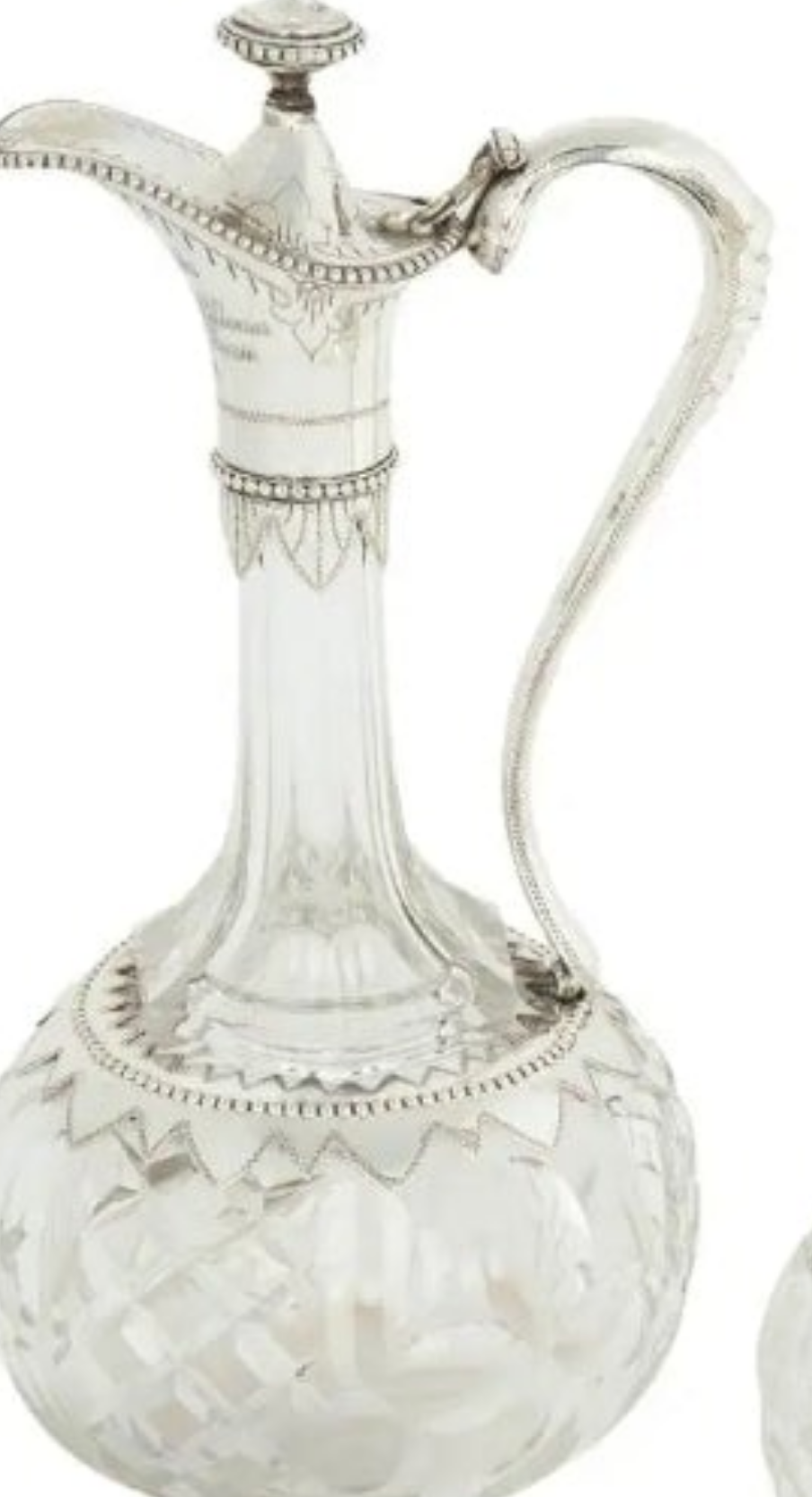 Fabulous A pair of silver-mounted crystal Royal presentation claret jugs