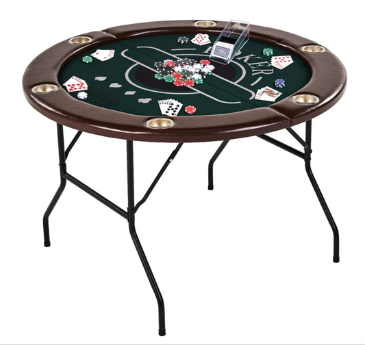 6-person Folding Poker Table With Poker Chips And Card Set
