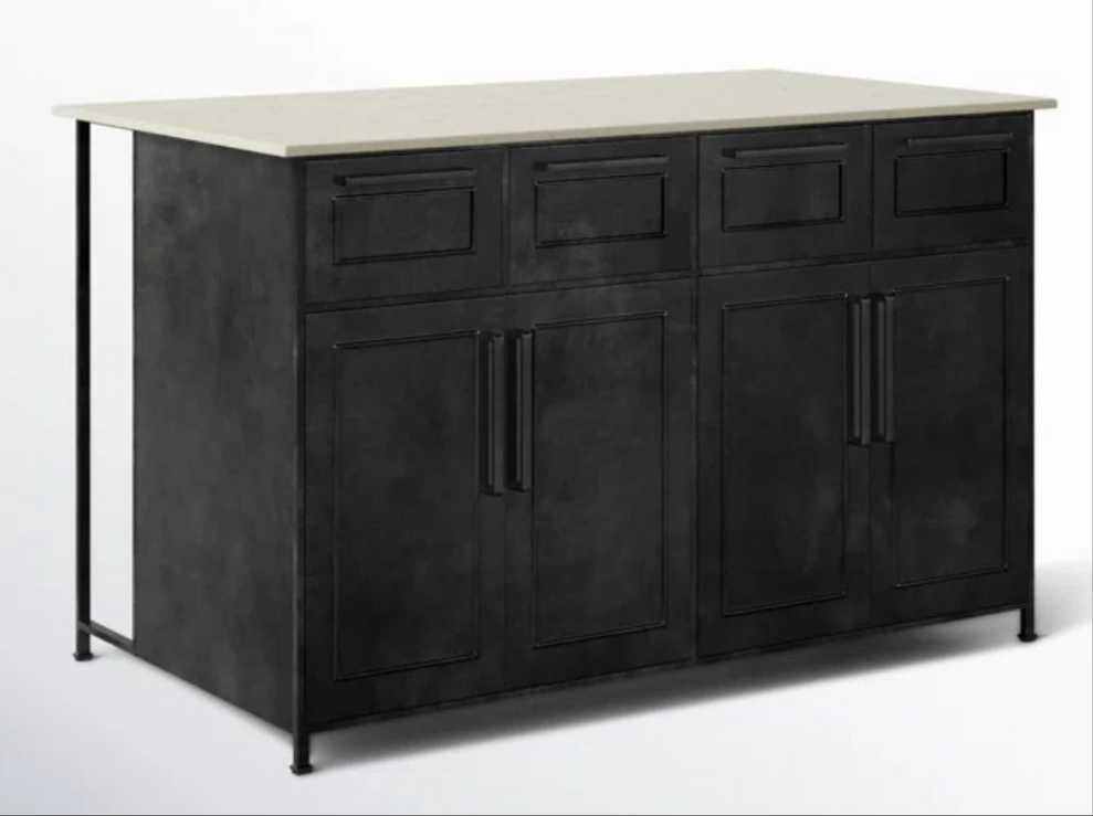 Marble Top Kitchen Island Black