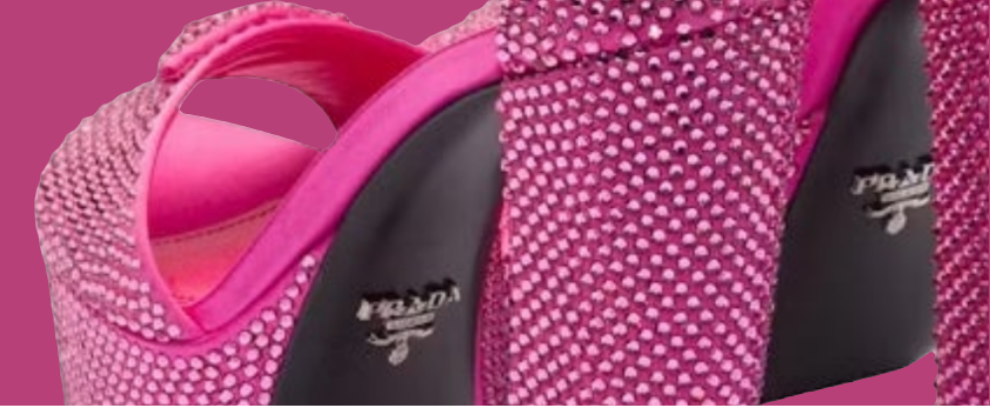 Prada 135mm Crystal Platform Sandals
Begonia Pink Satin