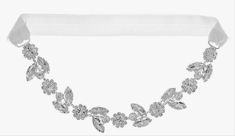 Wedding Bridal Garter Diamond-Cut Thigh Chain Gemstone Cluster Leg Chain Stretchy Thigh Belt for Women Girls