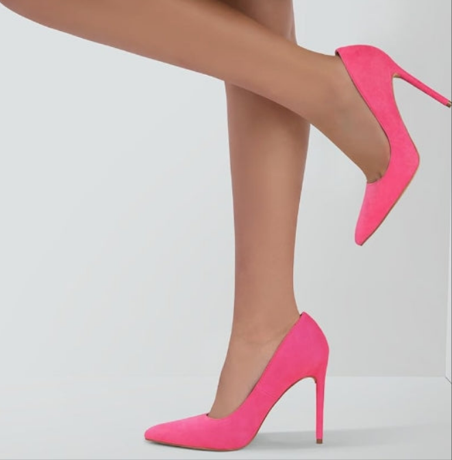 Women's Pumps Slip On High Heels with Pointed Toe 4Inch Stiletto Bridal Party Dress Heels for Casual