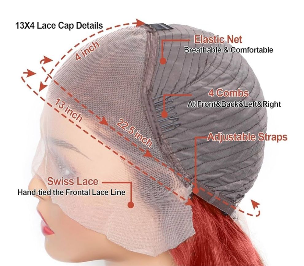 Red Lace Front Wigs with Baby Hair for Women Human Hair Pre Plucked Straight Colored 13x4 Lace Frontal Glueless Wig 26 Inch 180% Density