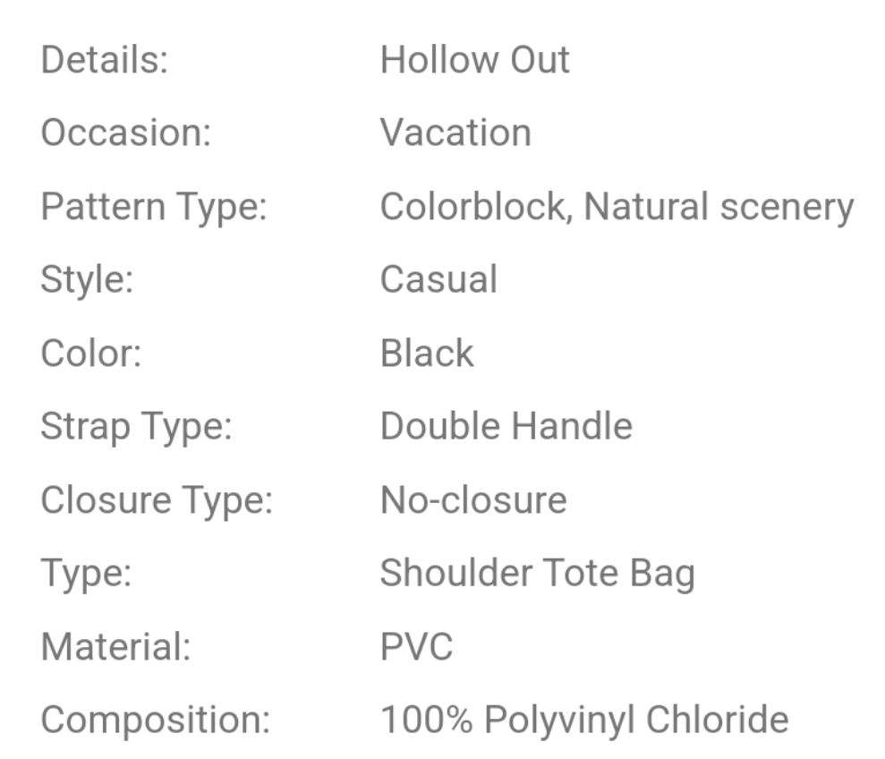 Large Capacity,Waterproof,Portable Clear Shoulder Tote Bag With Inner Pouch Black PVC For Teen Girls Women College Studentsfor School,College,Stadium,Sports,Back To School,Perfect For Music Festival,School Bag,Portable,Large Capacity,For Teen Girls Women