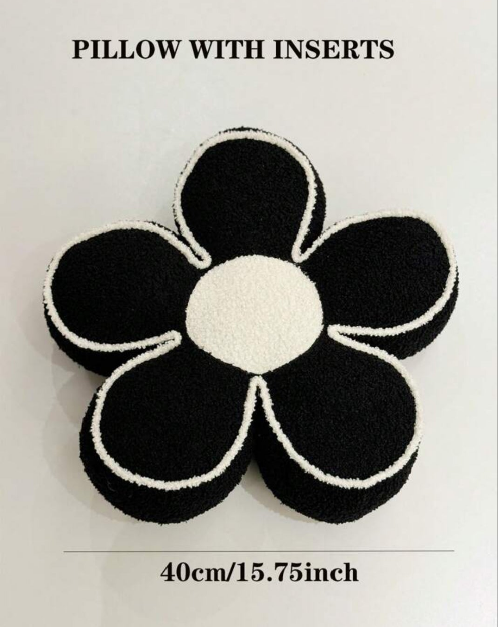 1pc Flower Shaped Plush 3d Flower Embellished Pillow With Filling 16×16inches