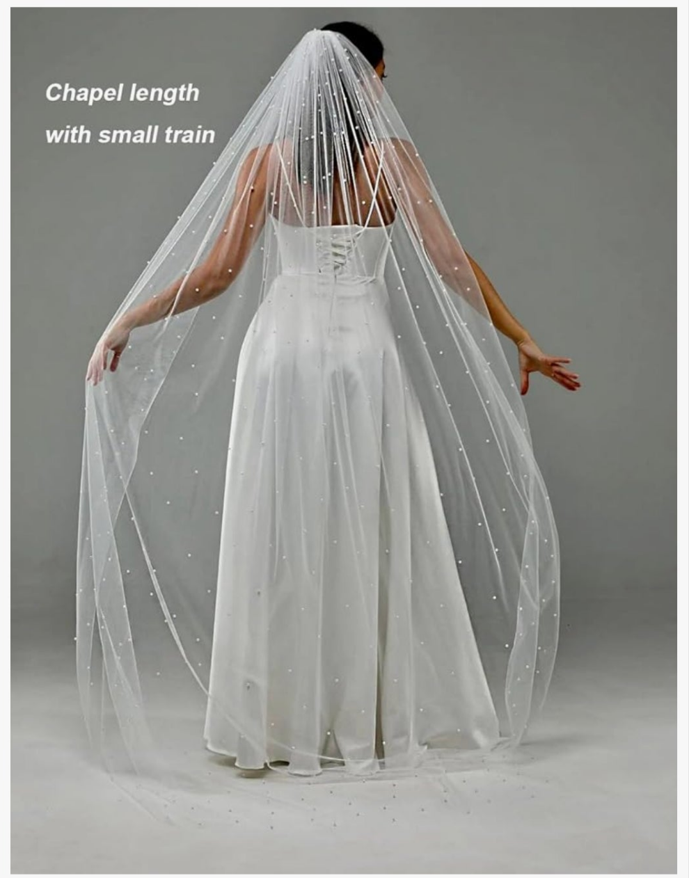 1 Tier Pearl Wedding Bridal Veil With Metal Comb