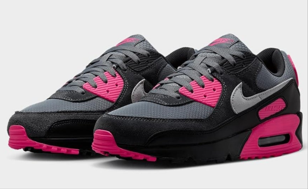 Air Max 90 Men's Shoes , Cool Grey/Hyper Pink/Black/Wolf Grey)