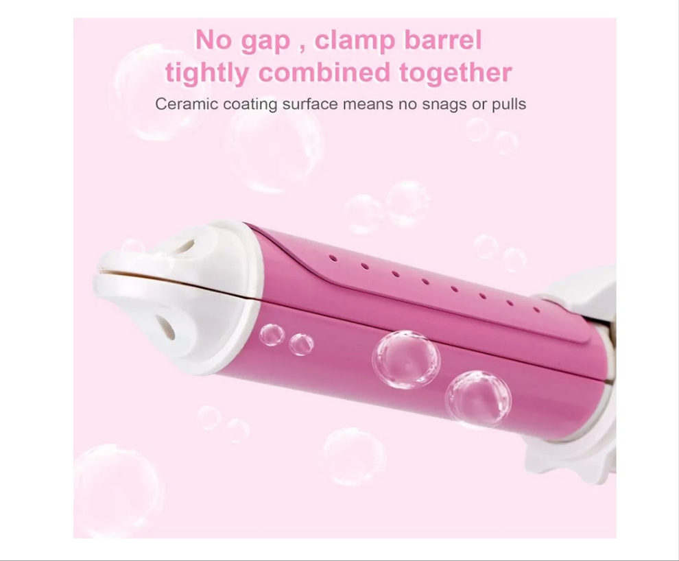 Hair straightener pink white hot iron