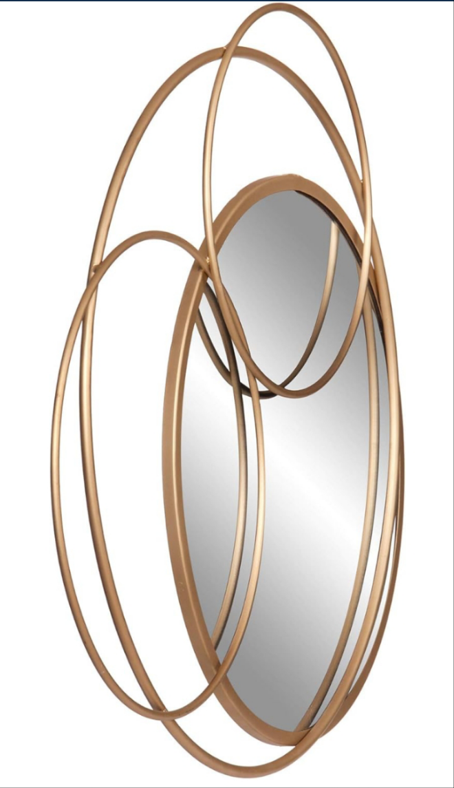 Patton Wall Decor Gold Metal Layered Circle wall accent Mirror, 22.5"