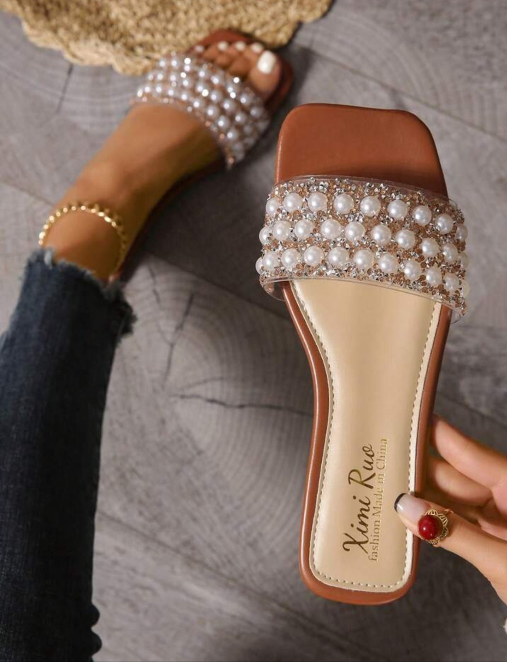 One-Band Slide Slippers, Comfortable Flat Heel Sandals, Women Beach Shoes