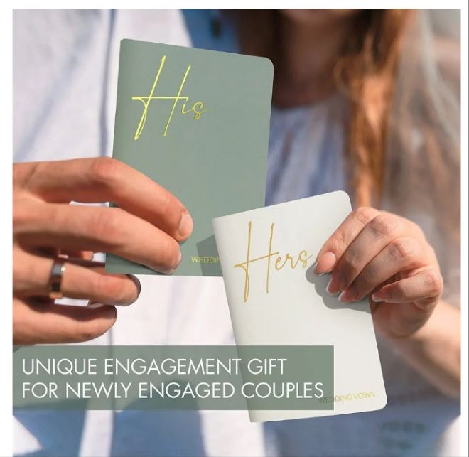 Vow Books With Gold Foil Lettering For Your Wedding - Perfectly Sized His and Hers Vow Books With Plenty Of Pages To Write Whatever is on Your Heart - A Beautiful Addition For The Wedding Day