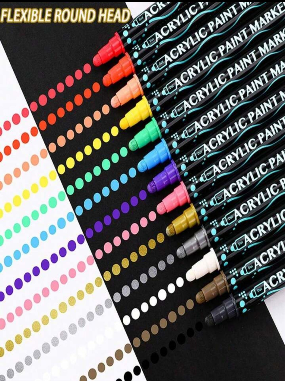Dual Tip Acrylic Paint Pens Markers, Premium Acrylic Paint Pens For Wood, Canvas, Stone, Rock Painting, Glass, Ceramic Surfaces, DIY Crafts Making Art Supplies Back To School