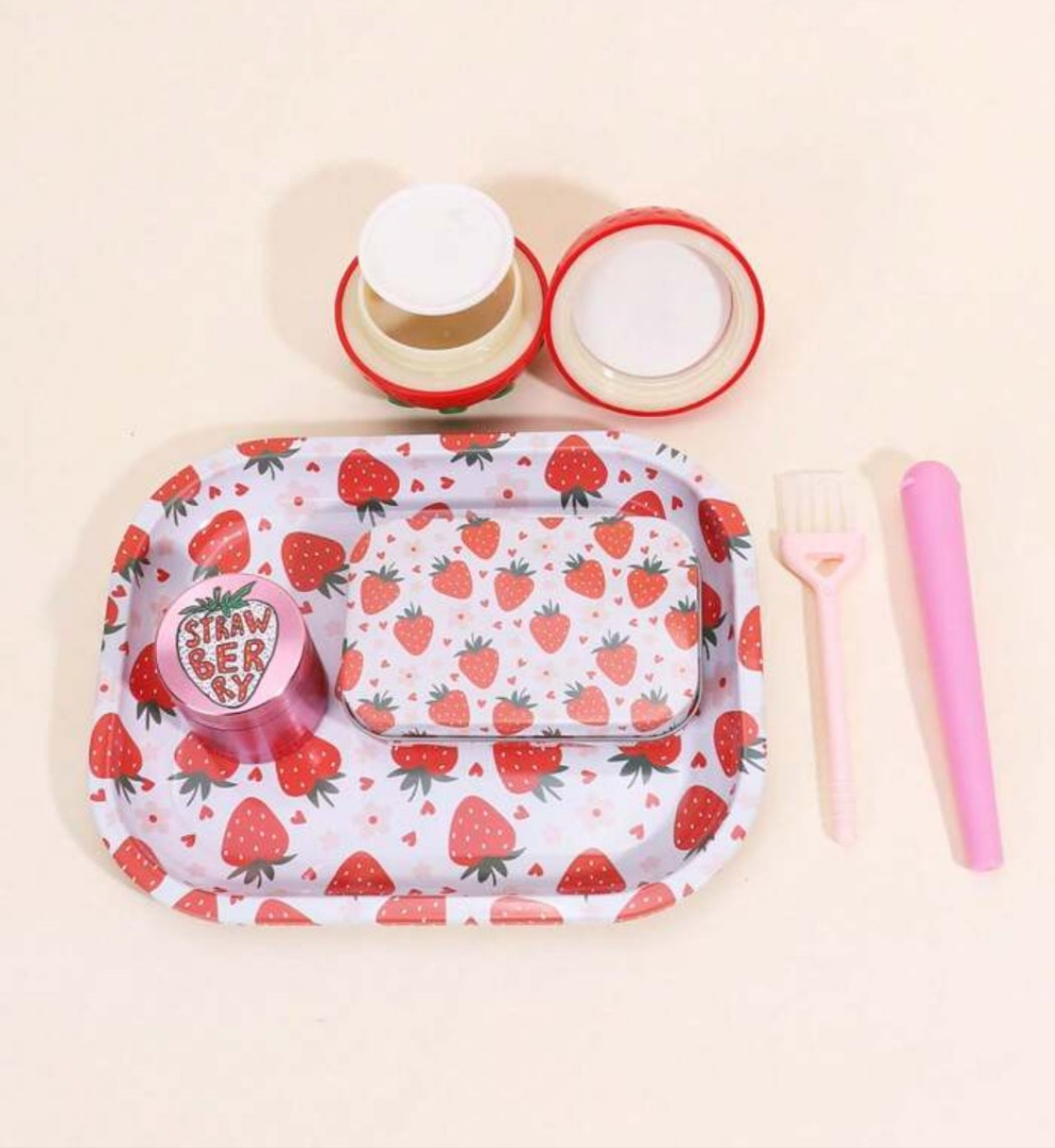 6-Piece Combination Smoking Set, Exquisite Smoking Gift, Including Cigarette Tray, Tinplate Box, Aluminum Alloy Grinder, Tube, Small Brush, Cigarette Paste Box, Can Be Given To Fri6-Piece Combination Smoking Set, Exquisite Smoking Gift, Including Cigarett