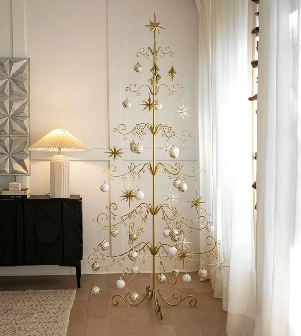 6.4ft Wrought Christmas Tree Ornament Display Stand- DIY Star Topper