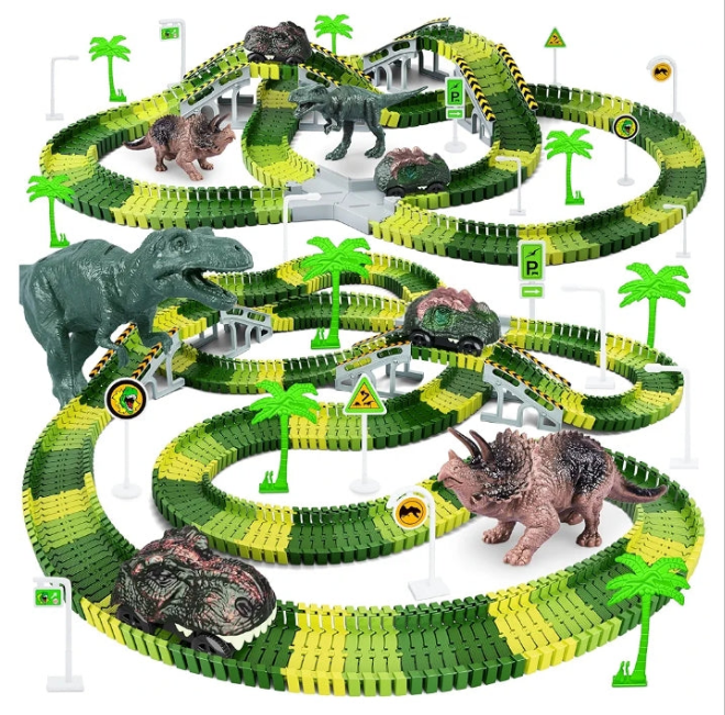 Track Car Toys, 269 PCS Racing Tracks Toy, Create A Frozen World Race Road, Flexible Tracks Playset & 2 PCS Cool Race Cars, Toddler Toys Birthday Gifts