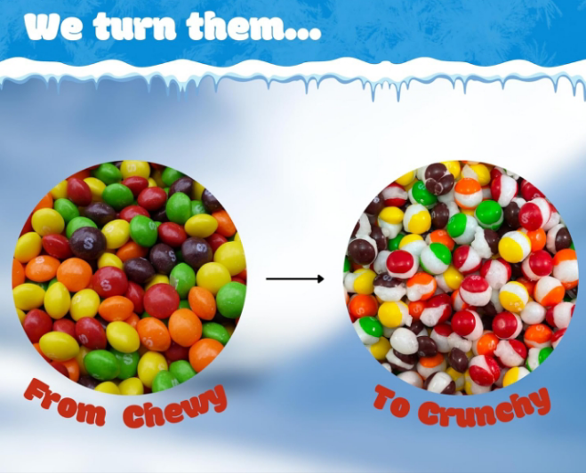 Freeze Dried Candy - Gourmet Freeze Dried Asteroid Crunchies (8 oz), Assorted Fruity Flavors (Original Rainbow)