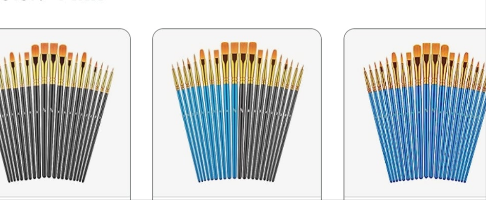 Paint Brushes Set, 20 Pcs Paint Brushes for Acrylic Painting, Oil Watercolor Acrylic Paint Brush, Artist Paintbrushes for Body Face Rock Canvas, Kids Adult Drawing Arts Crafts Supplies,
